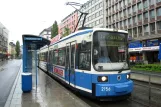 Munich tram line 19 with low-floor articulated tram 2156 at Hauptbahnhof (Süd) (2010)