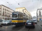 Naples tram line 2 with railcar 1022 on Corso Giuseppe Garibaldi (2014)