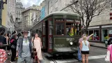 New Orleans line 12 St. Charles Streetcar with railcar 920 at Canal / Carondelet (2024)