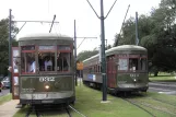 New Orleans line 12 St. Charles Streetcar with railcar 932 at S Claiborne (2010)