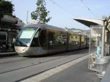 Nice tram line 1 with low-floor articulated tram 001 at Saint-Charles (2008)