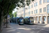 Nottingham tram line Purple with low-floor articulated tram 201 "Torvill and Dean" at NTU (2011)