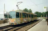 Nuremberg tram line 5 with articulated tram 371 at Tullnaupark (1998)