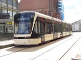 Odense low-floor articulated tram 06 "Kærligheden" at Albani Torv (2022)