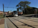 Odense low-floor articulated tram 07 "Drømmen" near Albani Torv (2022)