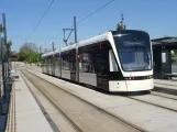 Odense Tramway with low-floor articulated tram 03 "Forbindelsen" at Idrætsparken (2023)