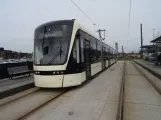 Odense Tramway with low-floor articulated tram 03 "Forbindelsen" at Rosengårdcentret (2023)