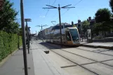 Orléans tram line A with low-floor articulated tram 51 at Croix St Marceau (2010)