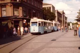 Oslo tram line 11 with railcar 215 on Karl Johans gate (1980)