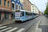 Oslo tram line 12 with articulated tram 116 near Heimdalsgata (2009)