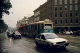 Oslo tram line 15 with railcar 204 near Skillebekk (1987)