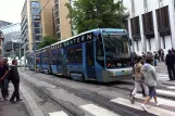 Oslo tram line 17 with low-floor articulated tram 156 on Prinsens gate (2011)