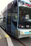 Oslo tram line 17 with low-floor articulated tram 158 at Tullinløkka (2011)