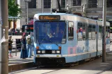 Oslo tram line 19 with articulated tram 136 at Jernbanetorget (2013)