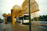 Ostend De Kusttram with articulated tram 6009 at Station De Panne (2002)