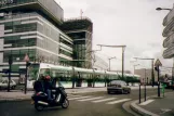 Paris tram line T3a with low-floor articulated tram 302 at Pont Garigliano (2007)