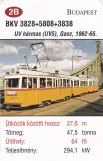 Playing card: Budapest tram line 47 with railcar 3828 on Szabaság híd (2014)