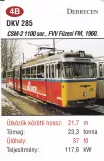 Playing card: Debrecen tram line 1 with articulated tram 286 at Nagyállomás (2014)