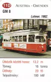 Playing card: Gmünden tram line 174 with railcar 8 at Franz-Josef-Platz (2014)