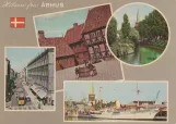 Postcard: Aarhus tram line 2 with railcar 8 on Søndergade (1967)