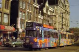 Postcard: Amsterdam tram line 25 with articulated tram 642 on Damrak (1988)