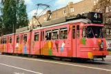 Postcard: Amsterdam tram line 4 with articulated tram 867 near Waalstraat (1984)