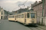 Postcard: Anderlues tram line 30 with railcar 9052 at Place Albert Prémier (1983)