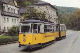 Postcard: Bad Schandau Kirnitzschtal 241 with railcar 6 near Kurpark (1981)