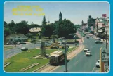 Postcard: Bendigo museum line Vintage Talking Tram with railcar 19 on Charing Cross (1975)