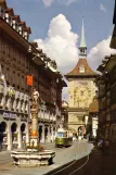 Postcard: Berne tram line 3 with railcar 102 on Marktgasse (1980)