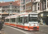 Postcard: Bremen extra line 5 with low-floor articulated tram 3801 "Bremen" on Schüsselkorb (1990)