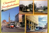 Postcard: Chemnitz tram line 2  near Theaterplatz (2000)