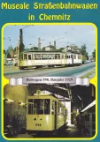 Postcard: Chemnitz tram line 3 with sidecar 598 on Erzbergerstr. (1988)