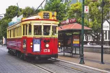 Postcard: Christchurch Tramway line with railcar 178 Christchurch Tramway (2010)