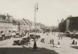 Postcard: Copenhagen Elektriske Sporveje with railcar 11 at Kongens Nytorv (1897-1898)