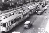 Postcard: Copenhagen tram line 16 with articulated tram 837 at Sydhavns Plads (1965)