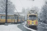 Postcard: Copenhagen tram line 2 with articulated tram 833 at Brønshøj (1961)