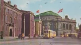 Postcard: Copenhagen tram line 9 with railcar 555 by Royal Danish Theatre (1959)
