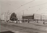 Postcard: Cottbus tram line 4  close by Stadthalle (1971)