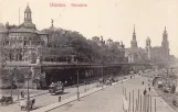 Postcard: Dresden railcar 296 on Terrassenufer (1900)