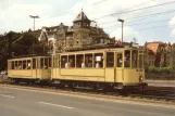 Postcard: Düsseldorf Stadtrundfahrten with railcar 583 near Oberkasseler Brücke (1988)