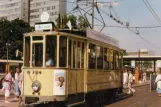 Postcard: Düsseldorf Stadtrundfahrten with railcar 583 on Jan-Wellem-Platz (1987)