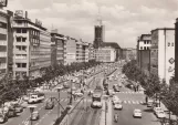 Postcard: Düsseldorf tram line 710  on Berliner Allee (1961)