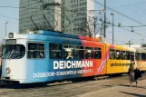 Postcard: Düsseldorf tram line 717 with articulated tram 2406 on Jan-Wellem-Platz (1986)