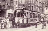 Postcard: Flensburg tram line 1 with railcar 35 at Heiligengeistgang (1973)