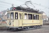 Postcard: Frankfurt am Main railcar 375 in front of Verkehrsmuseum (1985)