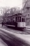 Postcard: Freiburg im Breisgau tram line 5 with railcar 54 on Urbanstraße (1961)