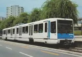 Postcard: Lausanne tram line M1 with articulated tram 212 on Avenue de Provence (1991)