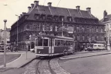 Postcard: Lille tram line R with railcar 518 at Roubaix (1981)