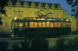 Postcard: Malmö Museum line with museum tram 20 in front of Malmöhus (1988)